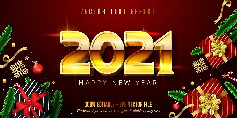 EPS 해외이미지 알파벳 크리스마스 일러스트 텍스트 공 타이포그라피 사람없음 단어 선물상자 금속 황금 효과 해외일러스트 문자 영어 기념일 재질 선물 상자 파일형식 벡터 이미지허브