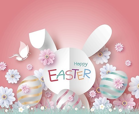 EPS 해외이미지 꽃 분홍색 나비 일러스트 사람없음 토끼 부활절계란 토끼모양 해외일러스트 모양 식물 컬러 곤충 포유류 부활절 반려동물 계란 파일형식 벡터 이미지허브