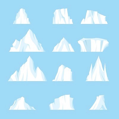 EPS 해외이미지 바다 겨울 일러스트 자연 산 풍경 그래픽 물 파란색 세트 얼음 추위 흰색 북극 언덕 빙하 빙산 고립 해외일러스트 자연요소 계절 컬러 극지방 생태계 파일형식 벡터 이미지허브