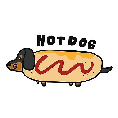 EPS 해외이미지 빵 컨셉 일러스트 사람없음 개 강아지 닥스훈트 핫도그 해외일러스트 음식 포유류 패스트푸드 반려동물 파일형식 벡터 이미지허브