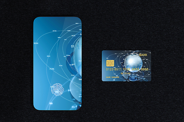 JPG 해외이미지 일러스트 모바일 사람없음 금융 경제 스마트폰 쇼핑 3D 신용카드 디지털합성 결제 온라인 지문 지문인식 스마트페이 해외일러스트 핸드폰 스마트기기 스마트 생체인식기술 파일형식 이미지허브