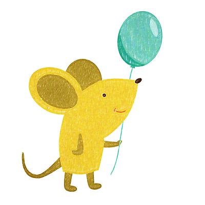 JPG 해외이미지 일러스트 들기 사람없음 노란색 쥐 풍선 해외일러스트 컬러 모션 설치류 파일형식 이미지허브