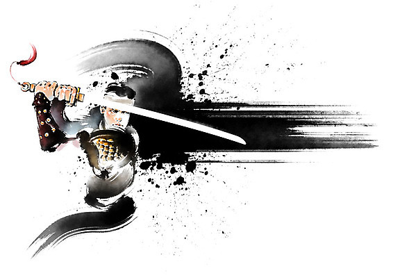 PSD 응시 남자 일러스트 캘리그라피 붓터치 한명 사람 상반신 성인 한국인 잡기 수비 칼 전통의상 군복 번짐 검술 장군 성인남자한명만 국내일러스트 직업 1 전통 시선 유니폼 모션 동양인 남자한명만 성인남자만 파일형식 효과