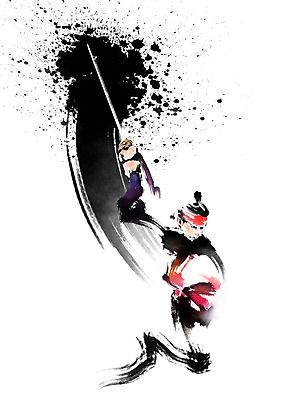 PSD 남자 일러스트 캘리그라피 붓터치 한명 들기 사람 상반신 성인 군인 한국인 칼 한복 번짐 검술 성인남자한명만 국내일러스트 직업 1 한국전통 모션 동양인 전통의상 국군 남자한명만 성인남자만 파일형식 효과