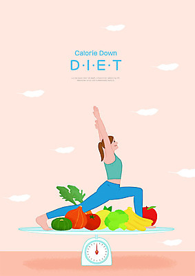 전신 PSD 여자 다이어트 채소 과일 일러스트 저울 한명 사람 성인 운동복 운동 요가자세 요가복 저칼로리 저칼로리식단 성인여자한명만 국내일러스트 1 옷 포즈 요가 건강 식단 여자한명만 성인여자만 파일형식