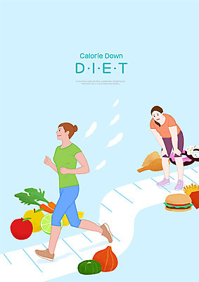 PSD 여자 다이어트 채소 과일 일러스트 줄자 미소 사람 성인 두명 운동복 달리기 운동 치킨 햄버거 비교 도넛 비만 울상 저칼로리 저칼로리식단 힘듦 성인여자만 국내일러스트 옷 컨셉 모션 디저트 패스트푸드 표정 자 건강 몸매 식단 닭고기요리 여자만 성인만 파일형식