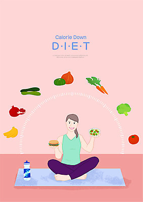 전신 PSD 여자 다이어트 채소 과일 일러스트 식재료 한명 미소 들기 사람 앉기 성인 운동복 샐러드 매트 햄버거 물병 저칼로리 저칼로리식단 성인여자한명만 국내일러스트 1 옷 음식 모션 패스트푸드 표정 건강 물통 식단 여자한명만 성인여자만 파일형식