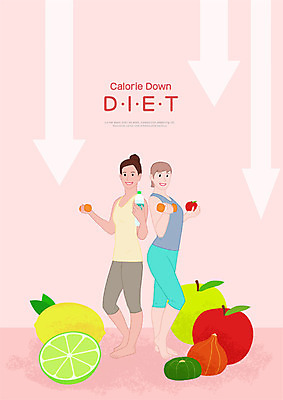 전신 PSD 응시 여자 화살표 다이어트 일러스트 호박 양파 서기 미소 들기 사람 성인 두명 운동복 운동 아령 등맞대기 사과 레몬 라임 저칼로리 성인여자만 국내일러스트 시선 옷 채소 과일 모션 표정 건강 여자만 성인만 파일형식