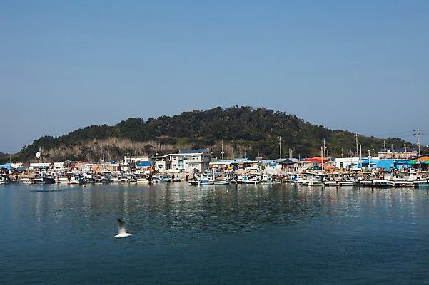 포토 JPG 주간 바다 산 풍경 사람없음 야외 어선 어촌 고깃배 외연도 국내포토 자연요소 섬 배_교통 시골 파일형식 보령