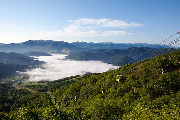 포토 JPG 주간 나무 구름 해외풍경 자연 하늘 산 풍경 사람없음 야외 일본 홋카이도 케이블카 국내포토 자연요소 식물 해외 아시아 생태계 파일형식