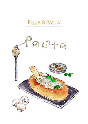 PSD 음식 포크 일러스트 파스타 요리 사람없음 피클 양송이 크림스파게티 빠네 국내일러스트 식기 서양음식 스파게티 버섯 절임 파일형식