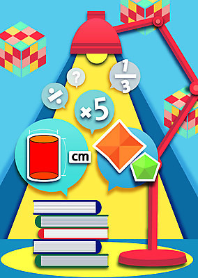 도형 교육 일러스트 전등 사람없음 물음표 수학 계산 페이퍼아트 큐브 원기둥 수학교육 연산기호 책더미 국내일러스트 AI파일 기호 교과목 조명 책 원형 무더기 파일형식 벡터