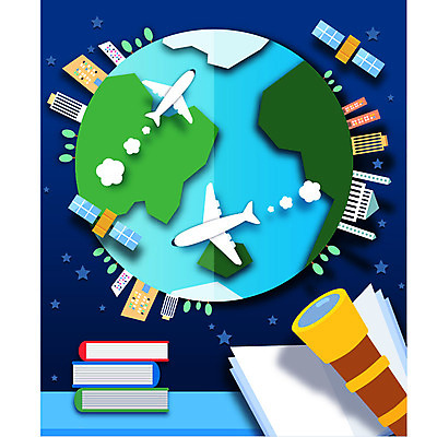 교육 별 지구 일러스트 비행기 빌딩 사람없음 건물 책 우주 망원경 인공위성 도시 페이퍼아트 책더미 국내일러스트 AI파일 자연요소 건축물 통신 항공교통 대중교통 무더기 파일형식 벡터