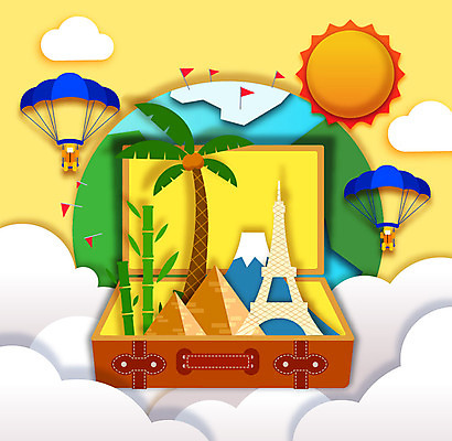 구름 교육 지구 여행 일러스트 사람없음 야자수 태양 캐리어 깃발 세계여행 페이퍼아트 에펠탑 대나무 피라미드 패러글라이딩 후지산 국내일러스트 AI파일 자연요소 나무 건축물 스포츠 산 세계 여행가방 일본 세계문화유산 파리 랜드마크 파일형식 벡터