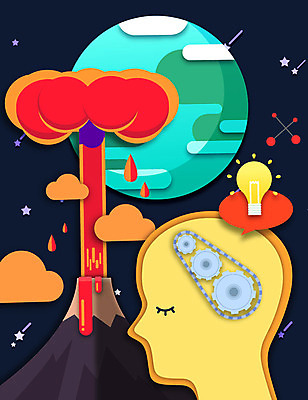 구름 교육 지구 과학 일러스트 전구 사람없음 페이퍼아트 얼굴모양 화산 용암 화산폭발 기어 컨베어밸트 국내일러스트 AI파일 자연요소 모양 얼굴 산 기계 폭발 파일형식 벡터