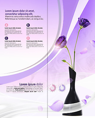 PSD 템플릿 표지디자인 북디자인 출판디자인 꽃잎 꽃 내지 리플렛 2단접지 북커버 팜플렛 사람없음 꽃병 보라색 꽃꽂이 강습 클래스 흩날리기 이미지템플릿 식물 컬러 모션 원예 파일형식