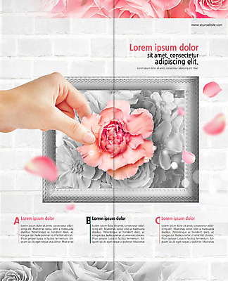 PSD 템플릿 표지디자인 북디자인 손 출판디자인 여자 꽃잎 꽃 내지 리플렛 액자 2단접지 북커버 사람 팜플렛 성인 신체부위 잡기 꽃꽂이 벽돌담 강습 클래스 흩날리기 이미지템플릿 식물 모션 벽돌 담장 원예 파일형식