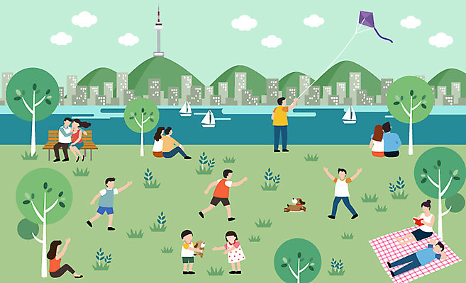 전신 라이프스타일 커플 공원 여자 남자 어린이 두마리 요트 벤치 일러스트 휴식 서기 사람 앉기 빌딩 여러명 성인 일상 독서 소풍 도시 강아지 돗자리 한강 연날리기 남산타워 한강공원 국내일러스트 AI파일 공공시설 다수 컨셉 2 배_교통 의자 관계 모션 서울 건물 라이프 생활 반려동물 야외활동 전통놀이 개 남산 랜드마크 파일형식 벡터