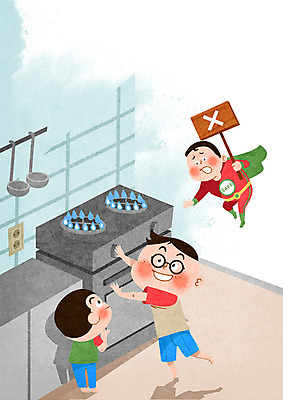 전신 PSD 남자 어린이 일러스트 주방용품 안전 사람 성인 세명 팻말 금지 가스레인지 위험 구조원 곤란 불장난 어린이안전 남자만 국내일러스트 직업 생활용품 컨셉 프레임 가전제품 레인지 파일형식