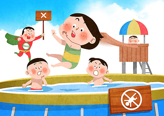 전신 PSD 여자 남자 수영복 어린이 일러스트 수영장 안전 사람 여러명 상반신 성인 놀람 팻말 금지 떨어짐 구조원 다이빙대 물놀이안전 어린이안전 국내일러스트 직업 옷 감정 다수 컨셉 프레임 표정 다이빙 파일형식