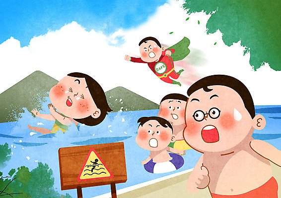 전신 PSD 여자 남자 수영복 어린이 일러스트 안전 사람 여러명 상반신 성인 강 놀람 무서움 구조원 눈물 튜브 물놀이안전 물에빠짐 어린이안전 수난사고 국내일러스트 직업 옷 감정 다수 표정 사건 파일형식