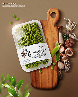 PSD 편집이미지 사람없음 버섯 나뭇가지 신선 유기농 완두콩 국산 꼬투리 나무도마 이미지편집 나무 웰빙 콩 도마 목재 파일형식