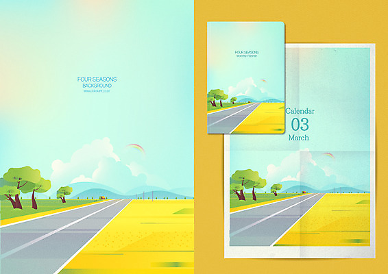 나무 구름 계절 도로 백그라운드 일러스트 봄꽃 풍경 초원 사람없음 노란색 봄 달력 3월 산등성이 계절백그라운드 그라데이션 목업 봄배경 국내일러스트 AI파일 자연요소 식물 꽃 길 컬러 교통시설 산 날짜 파일형식 벡터