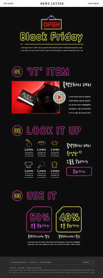 PSD 템플릿 ZIP 리본 웹템플릿 사람없음 세일 검은색 네온 뉴스레터 동영상 아이템 할인쿠폰 블랙프라이데이 이미지템플릿 컬러 데이이벤트 쿠폰 파일형식