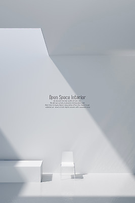 PSD 편집이미지 의자 흑백 그림자 사람없음 빛 인테리어 햇빛 3D 공간 흰색 디지털합성 오픈스페이스 비어있는 편집3D 디자인 컬러 가구 촬영기법 태양 파일형식