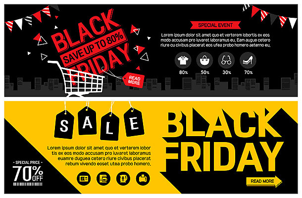 PSD 템플릿 배너 배너템플릿 ZIP 웹템플릿 이벤트 사람없음 빨간색 노란색 꼬리표 세일 쇼핑카 현수막 가랜드 이벤트배너 웹배너 블랙프라이데이 빅배너 컬러 데이이벤트 쇼핑 라벨 카트 파티용품 파일형식