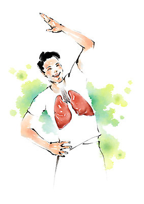 PSD 남자 일러스트 캘리그라피 붓터치 건강 한명 웃음 사람 상반신 성인 운동 건강관리 허파 장기 번짐 체조 맨손체조 성인남자한명만 국내일러스트 1 신체 표정 관리 호흡기관 남자한명만 성인남자만 파일형식 효과