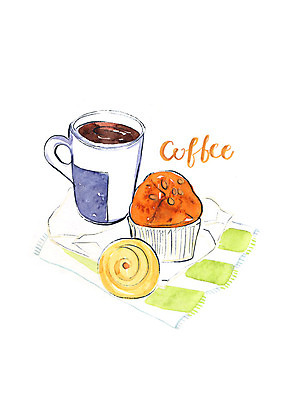 PSD 커피 음식 일러스트 사람없음 쿠키 식탁보 머핀 아메리카노 국내일러스트 음료 빵 디저트 파일형식