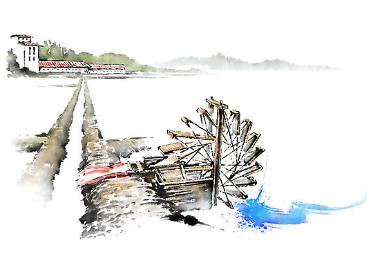 PSD 일러스트 캘리그라피 자연 붓터치 주택 풍경 사람없음 도구 순환 번짐 염전 국내일러스트 모션 건물 시설 생태계 파일형식 효과