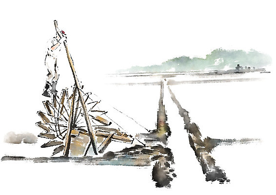 전신 PSD 남자 일러스트 캘리그라피 자연 붓터치 한명 사람 풍경 성인 도구 작업 장대 승차 번짐 돌리기 염전 성인남자한명만 국내일러스트 1 모션 시설 생태계 남자한명만 성인남자만 파일형식 효과