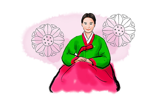 PSD 한국전통 응시 여자 꽃무늬 일러스트 캘리그라피 붓터치 한명 미소 사람 앉기 상반신 성인 전통문양 한국인 한복 번짐 손모으기 성인여자한명만 국내일러스트 1 전통 문양 시선 꽃 무늬 모션 한국 표정 동양인 손짓 전통의상 여자한명만 성인여자만 파일형식 효과