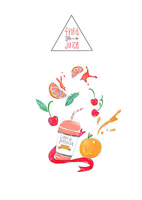 PSD 음식 오렌지 일러스트 빨대 사람없음 체리 과일주스 테이크아웃컵 국내일러스트 과일 컵 주스 파일형식