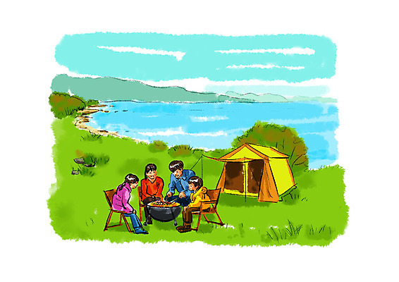 전신 PSD 여자 남자 어린이 일러스트 캘리그라피 가족 자연 붓터치 수채화 텐트 미소 사람 앉기 초원 여러명 성인 강 캠핑 가족라이프 바비큐 번짐 야외의자 국내일러스트 라이프스타일 음식 다수 의자 관계 모션 레저 표정 캠핑도구 생태계 파일형식 효과