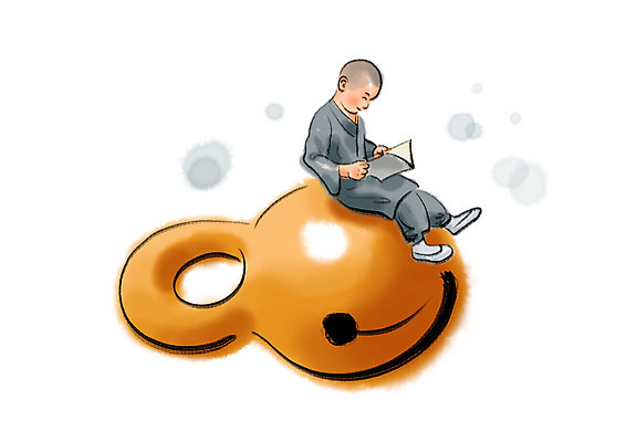 전신 PSD 남자 어린이 불교 일러스트 캘리그라피 붓터치 한명 미소 사람 앉기 책 독서 동자승 번짐 목탁 승복 소년한명만 국내일러스트 1 종교 모션 표정 승려 불교용품 남자한명만 소년만 파일형식 효과