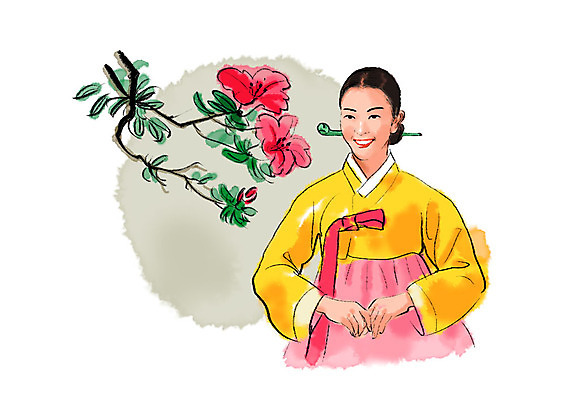 PSD 한국전통 응시 여자 일러스트 캘리그라피 붓터치 한명 미소 사람 상반신 성인 한국인 한복 번짐 비녀 꽃가지 성인여자한명만 국내일러스트 1 전통 시선 꽃 전통소품 한국 표정 동양인 나뭇가지 전통의상 여자한명만 성인여자만 파일형식 효과 헤어액세사리