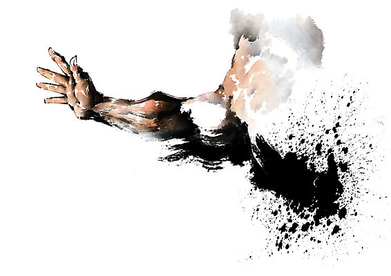 PSD 남자 일러스트 캘리그라피 붓터치 한명 사람 상반신 성인 근육질 번짐 팔근육 팔뚝 성인남자한명만 국내일러스트 1 근육 신체부위 몸매 남자한명만 성인남자만 파일형식 효과