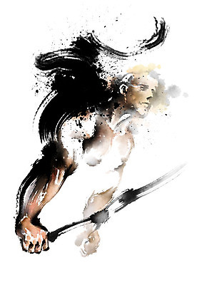 PSD 남자 일러스트 캘리그라피 근육 붓터치 한명 사람 상반신 성인 운동 헬스 번짐 로잉머신 성인남자한명만 국내일러스트 1 건강 운동기구 남자한명만 성인남자만 파일형식 효과