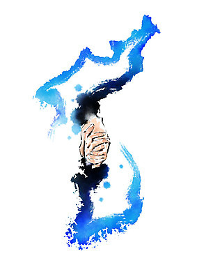 PSD 손 일러스트 캘리그라피 붓터치 악수 신체부위 평화 번짐 한반도 통일 남북통일 국내일러스트 컨셉 사람 손짓 파일형식 효과