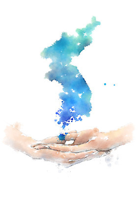 PSD 일러스트 캘리그라피 붓터치 사람 성인 신체부위 평화 양손 번짐 한반도 통일 남북통일 국내일러스트 손 컨셉 파일형식 효과