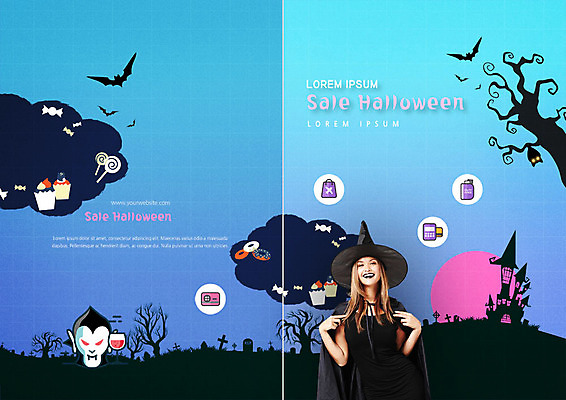 PSD 외국인 템플릿 북디자인 여자 표지 리플렛 북커버 사탕 한명 팜플렛 20대 성인 할로윈 성 마녀 드라큘라 성인여자한명만 이미지템플릿 1 건축물 디저트 사람 인종 청년 여자한명만 성인여자만 파일형식