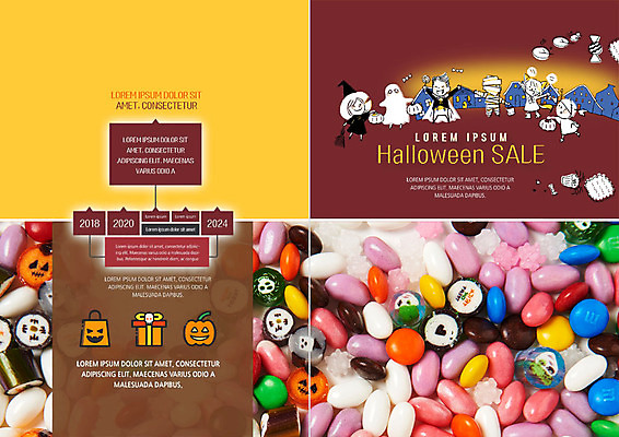 PSD 템플릿 북디자인 여자 남자 내지 어린이 리플렛 북커버 사탕 팜플렛 여러명 할로윈 젤리 마녀복장 잭오랜턴 어린이만 이미지템플릿 다수 디저트 사람 이벤트의상 파일형식