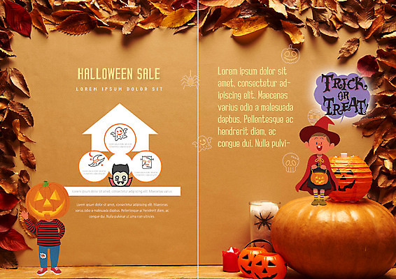 PSD 템플릿 북디자인 남자 내지 어린이 리플렛 낙엽 북커버 호박 팜플렛 두명 할로윈 가을 마녀복장 드라큘라 잭오랜턴 코스프레 이미지템플릿 계절 잎 채소 사람 이벤트의상 파일형식