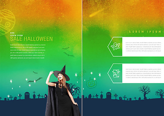 PSD 외국인 템플릿 북디자인 여자 내지 리플렛 북커버 한명 팜플렛 상반신 20대 성인 앞모습 할로윈 공동묘지 마녀 마녀모자 마녀복장 잭오랜턴 성인여자한명만 이미지템플릿 모자_잡화 1 뷰포인트 사람 인종 청년 무덤 이벤트의상 여자한명만 성인여자만 파일형식
