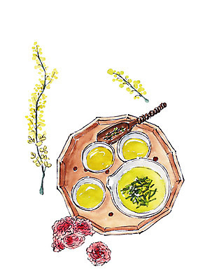 PSD 꽃잎 일러스트 캘리그라피 붓터치 사람없음 전통차 찻잔 번짐 찻잎 꽃가지 나무쟁반 국내일러스트 꽃 잔 쟁반 목재 차_음료 나뭇가지 파일형식 효과