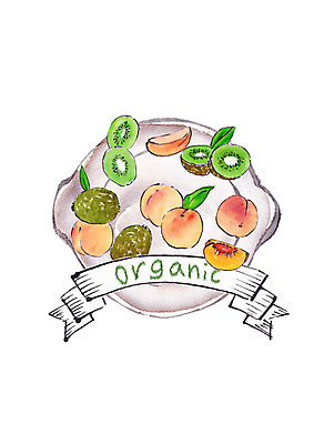 PSD 접시 일러스트 캘리그라피 붓터치 나뭇잎 키위 사람없음 신선 유기농 슬라이스 번짐 복숭아 슈퍼푸드 국내일러스트 식기 웰빙 잎 과일 건강식품 파일형식 효과