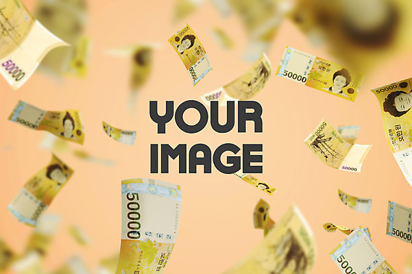 PSD 편집 편집이미지 백그라운드 지폐 사람없음 노란색 3D 디지털합성 즐거움 오브젝트 쏟아짐 오만원 풍요 많음 편집소스 이미지편집 편집3D 감정 컬러 컨셉 돈 모션 파일형식